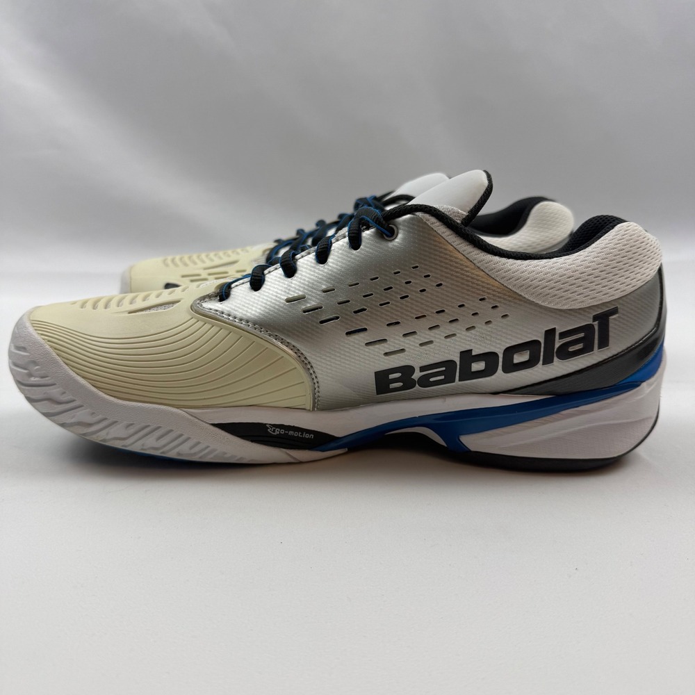 Babolat Propulse 4 Mens Tennis Shoes Silver White Blue 30S1206 Size 12.5